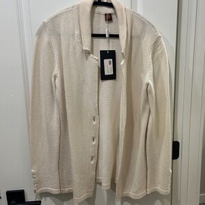 Cream Open-Front Knit Blazer Jacket - Giorgio Palm Beach